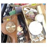 (2) Boxes Candles, Clock & Misc.