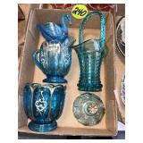 Blue Enamel Paint Cream, Sugar, Blue Basket & Swan