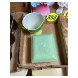 Jadite Dresser Box & Creamer