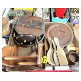 (2) Boxes Wooden Bowls & Utensils