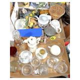 (2) Boxes Misc Glassware, Cups & Decor