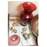 Red Vases, Figurines & Large Marble