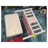 Pink Painted Doll Bed & Table