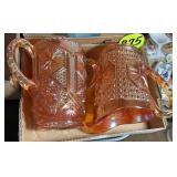 (2) Carnival Glass Pitcher