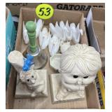 Plastic Swans, Bell & Other Figurines