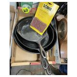 (3) Lodge Cast Iron Pans