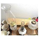 (3) Kerosene Lamps & Extra Chimney