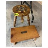 Wooden Step Stool & Handled Stool