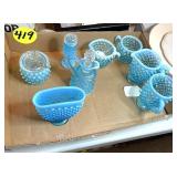 Blue Opalescent Hobnail Glassware