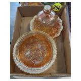 Carnival Rose Butter Dish & Bowl