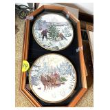 Christmas Plates in Wall Case