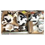 (2) Boxes Cow Teapots, Creamer & Cups