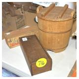 Wooden Bucket & Cheese Box