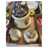 Unmarked Wanecrest Cracker Jar, Cream & Sugar