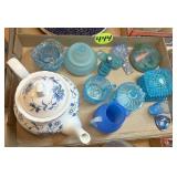Assorted Blue Glassware