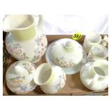 Floral Design Milk Glass Pieces
