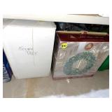 (2) Boxes Lighted Wreath & Silver Tree
