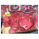 Cranberry 7 Piece Water Set