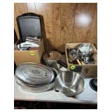 (3) Boxes Strainer, Roaster, Mixing Bowls & Misc.