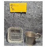 Glass Dish & Pewter Mug