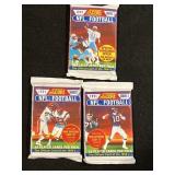 (3) packs 1991 NFL Football Cards