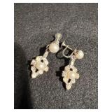 Vintage Silver Tone Earrings Set w/Stones