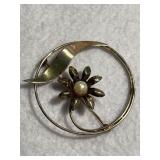 Vintage Gold toned Sterling Broach