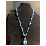 Vintage Blue & White Beaded Necklace