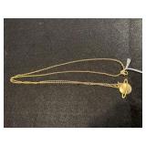 Vintage Gold Tone Necklace w/Planet Pendant