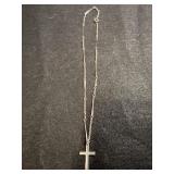 Vintage Gold Tone Necklace w/Cross Pendant