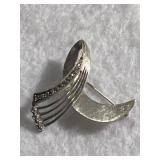 Vintage Silver Toned Brooch set w/Marcasites