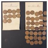 Lot of (44) Old Wheat Pennies (1939 & 1940)