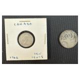 Silver Canada coin 1962, 1940