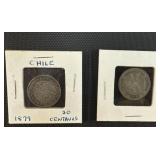 Silver Chile Coin 1879