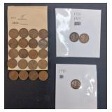 Lot of (23) Old Wheat Pennies (1900, 1909, 1910,