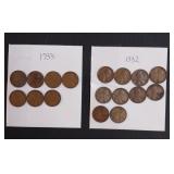 Lot of (17) Old Wheat Pennies (1932 & 1933)