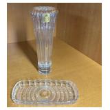 Crystal  Vase & Serving Glass Plate