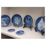 Blue decorative plates