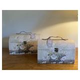 Pair Floral Lift-top Boxes