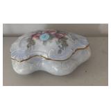 Fine Floral Porcelain Dresser Box with Lid