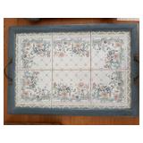 Vintage Dbl Handled Tile Serving Tray