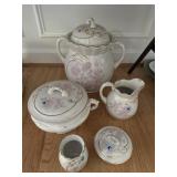 (5) Matching Pieces Vintage Floral Porcelain