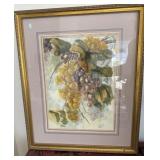Gold Framed & Matted Floral Art