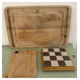 Collection of Wooden Trays/Cutting Boards