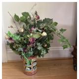 Artificial Flowers in Animal Cracker Vase/Holder
