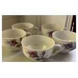 (5) Vintage Fine Porcelain Floral Tea Cups