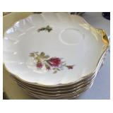 (8) Pieces Vintage Floral Fine Porcelain Plates