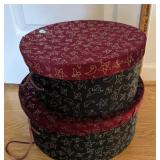 Two Large Hat Boxes with Lids