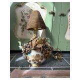 Teapot Lamp Complete w/Floral Decorations