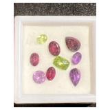 Collection of (9) Gems (assorted sizes, colors,
